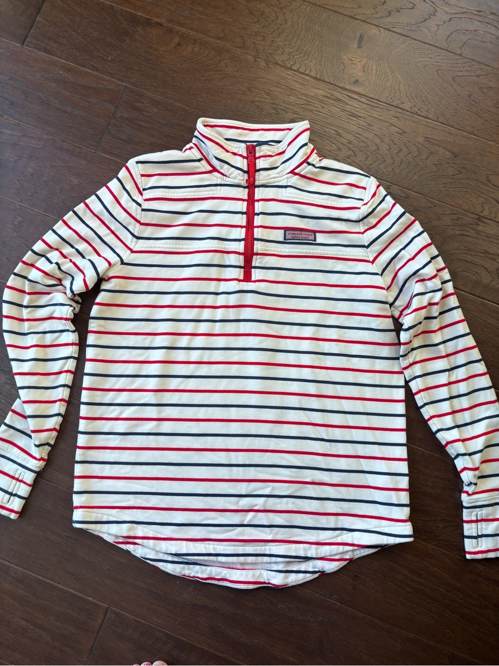 Vineyard Vines Shep Quarter-Zip Pullover with Red/white/blue M Mackinac